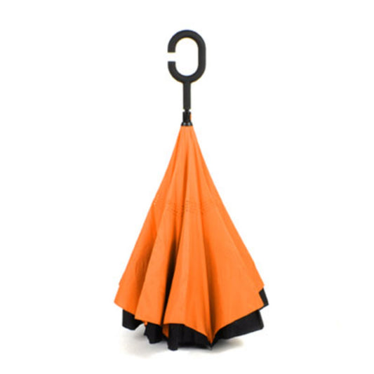 Hook Umbrella / Reversible Umbrella AU-70: Manual Open Pongee Rubberised Handle