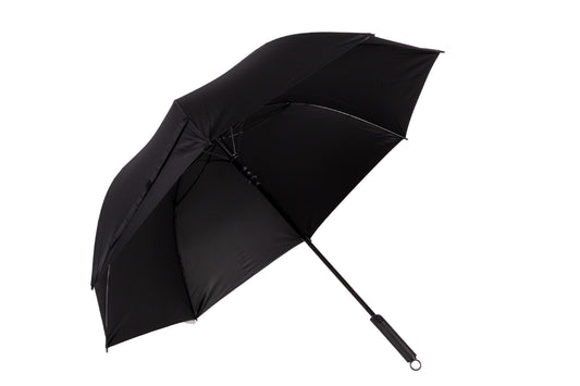 Golf Umbrella AU-06 - Open Matching Color Fibreglass Frame and Black UV Pongee Fabric