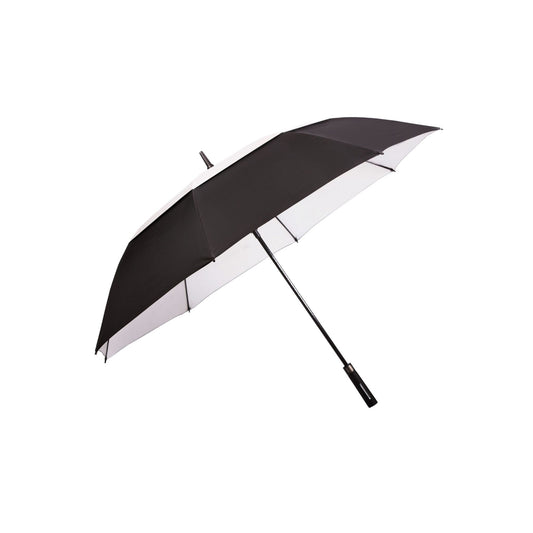 Golf Umbrella UV AU-54: Auto Open Fibreglass Frame Double Layer UV Coated Pongee Rubberised Handle
