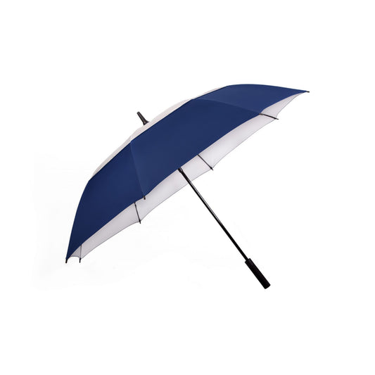 Golf Umbrella UV AU-54: Auto Open Fibreglass Frame Double Layer UV Coated Pongee Rubberised Handle