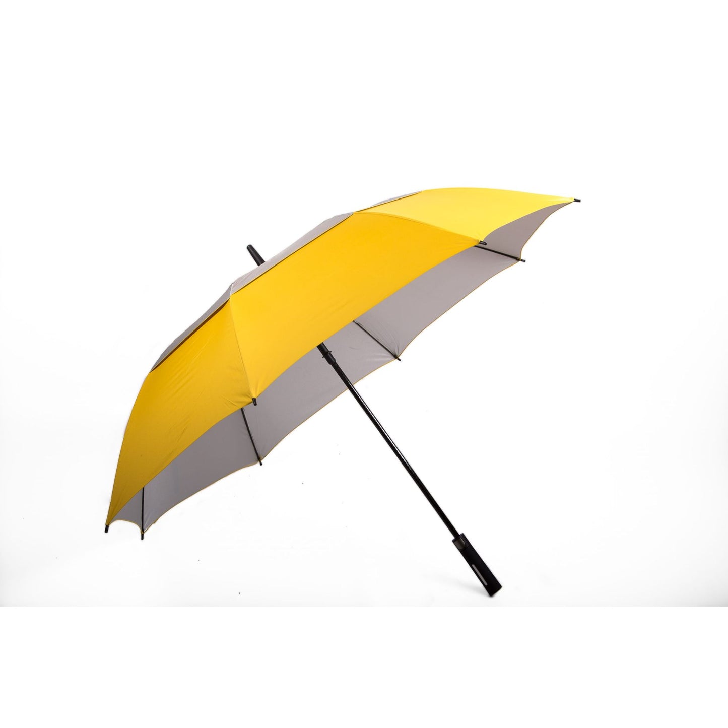 Golf Umbrella UV AU-54: Auto Open Fibreglass Frame Double Layer UV Coated Pongee Rubberised Handle
