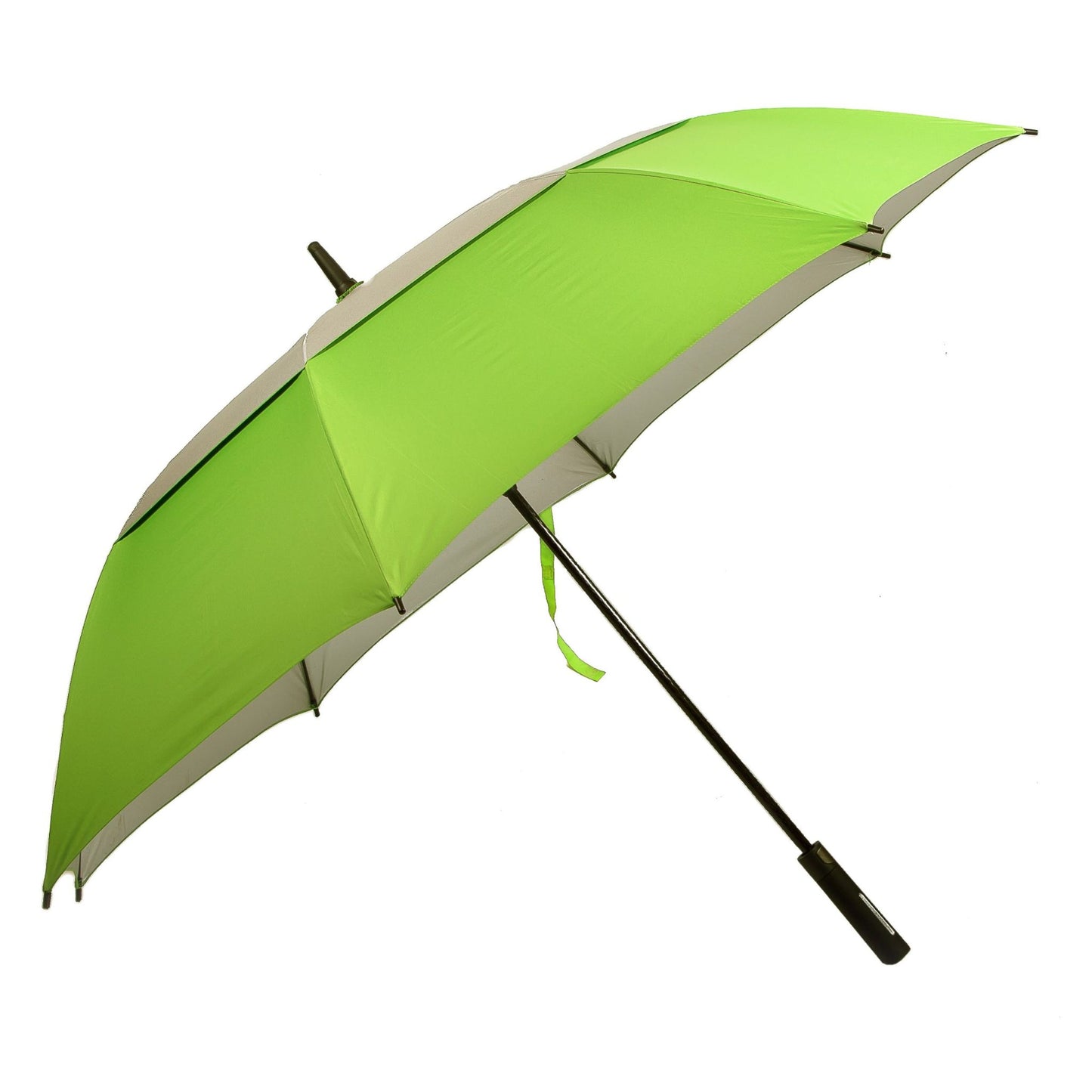 Golf Umbrella UV AU-54: Auto Open Fibreglass Frame Double Layer UV Coated Pongee Rubberised Handle