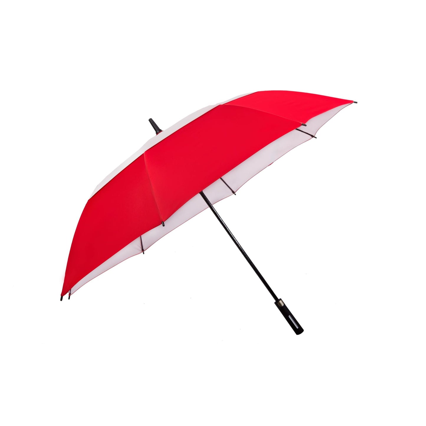 Golf Umbrella UV AU-54: Auto Open Fibreglass Frame Double Layer UV Coated Pongee Rubberised Handle