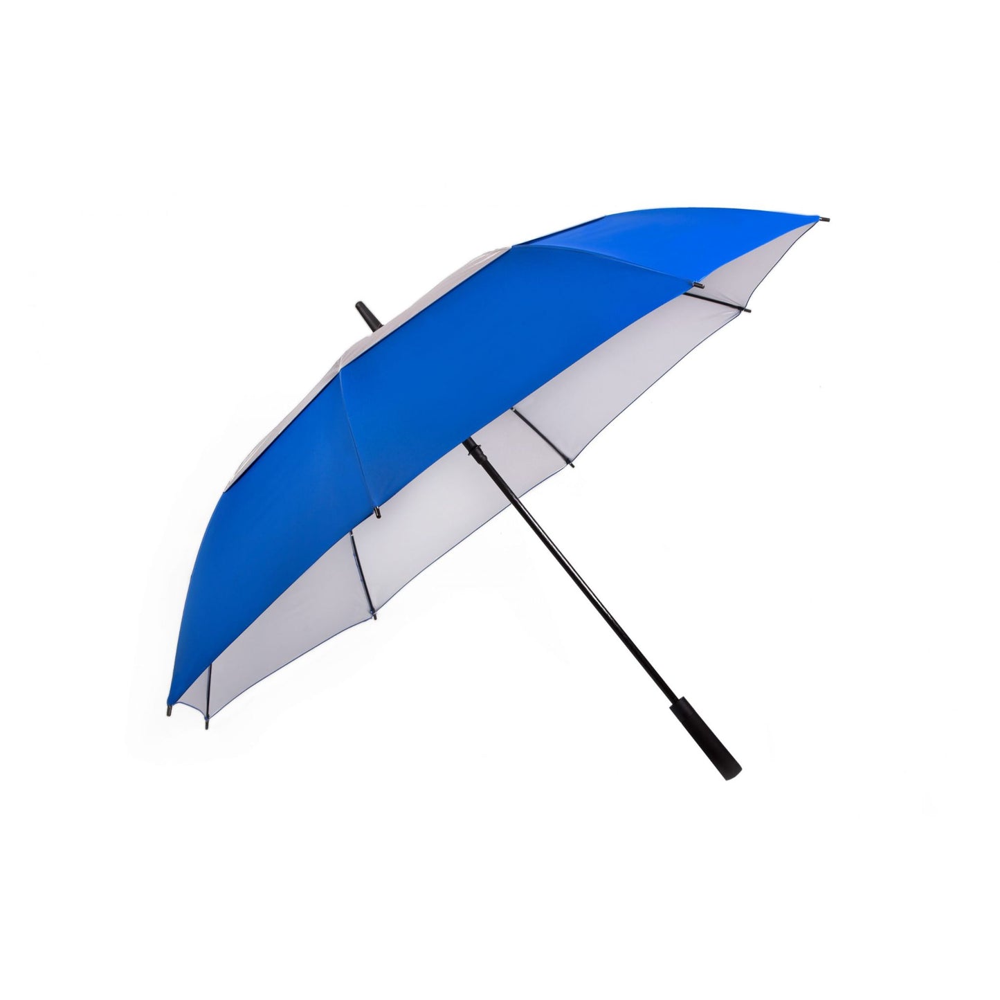 Golf Umbrella UV AU-54: Auto Open Fibreglass Frame Double Layer UV Coated Pongee Rubberised Handle