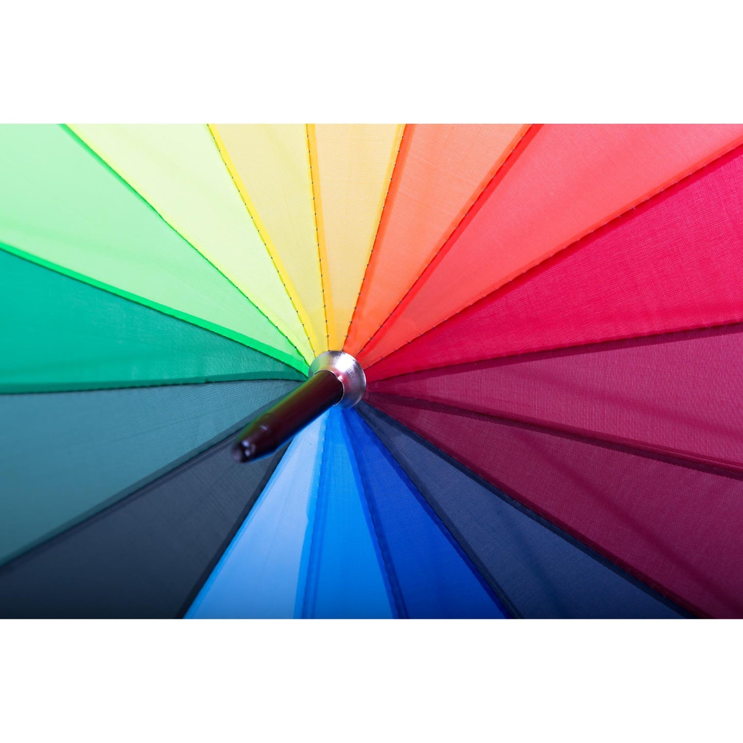 Rainbow Umbrella AU-44 - Auto Open Rainbow umbrella with Black straight Plastic handle