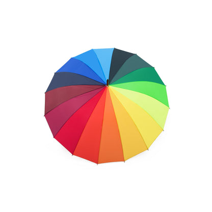 Rainbow Umbrella AU-44 - Auto Open Rainbow umbrella with Black straight Plastic handle