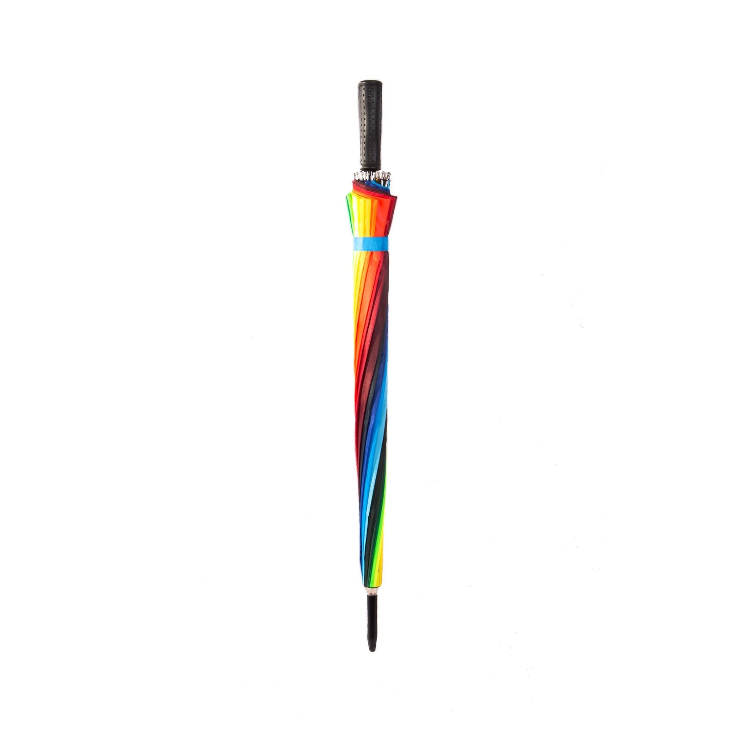 Rainbow Umbrella AU-44 - Auto Open Rainbow umbrella with Black straight Plastic handle