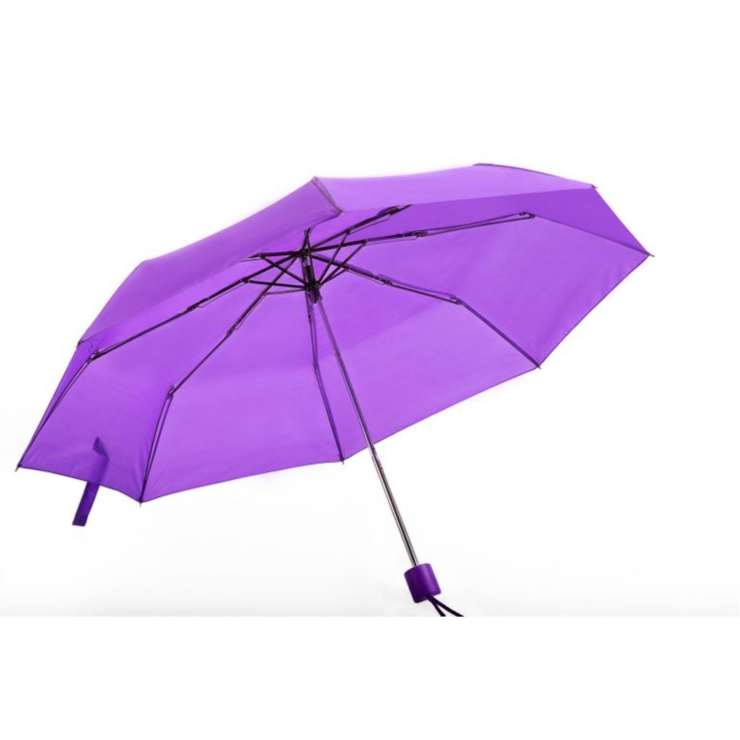 Compact Mini Umbrella AU-30: Manual Open Steel Frame Solid Colour with Matching Colour Plastic Handle