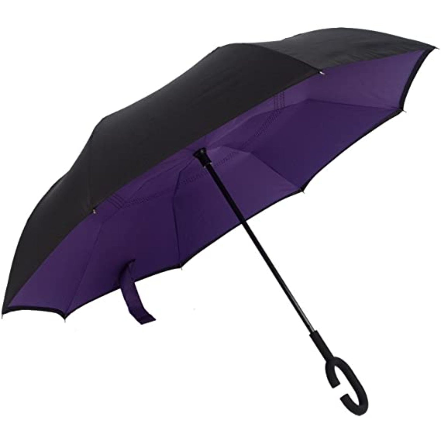 Hook Umbrella / Reversible Umbrella AU-70: Manual Open Pongee Rubberised Handle