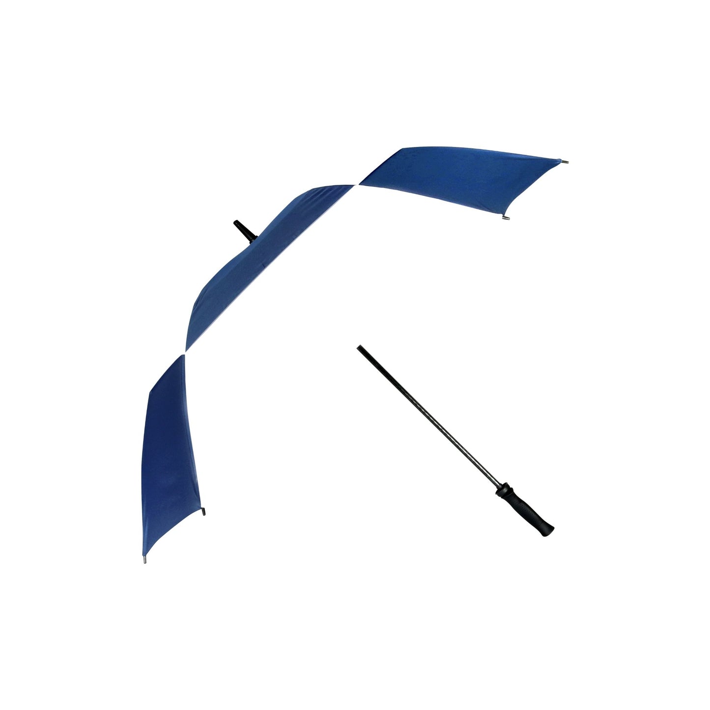 Golf Umbrella AU-47 - Open Square Fibreglass Frame Pongee Fabric with Rubberised  Handle