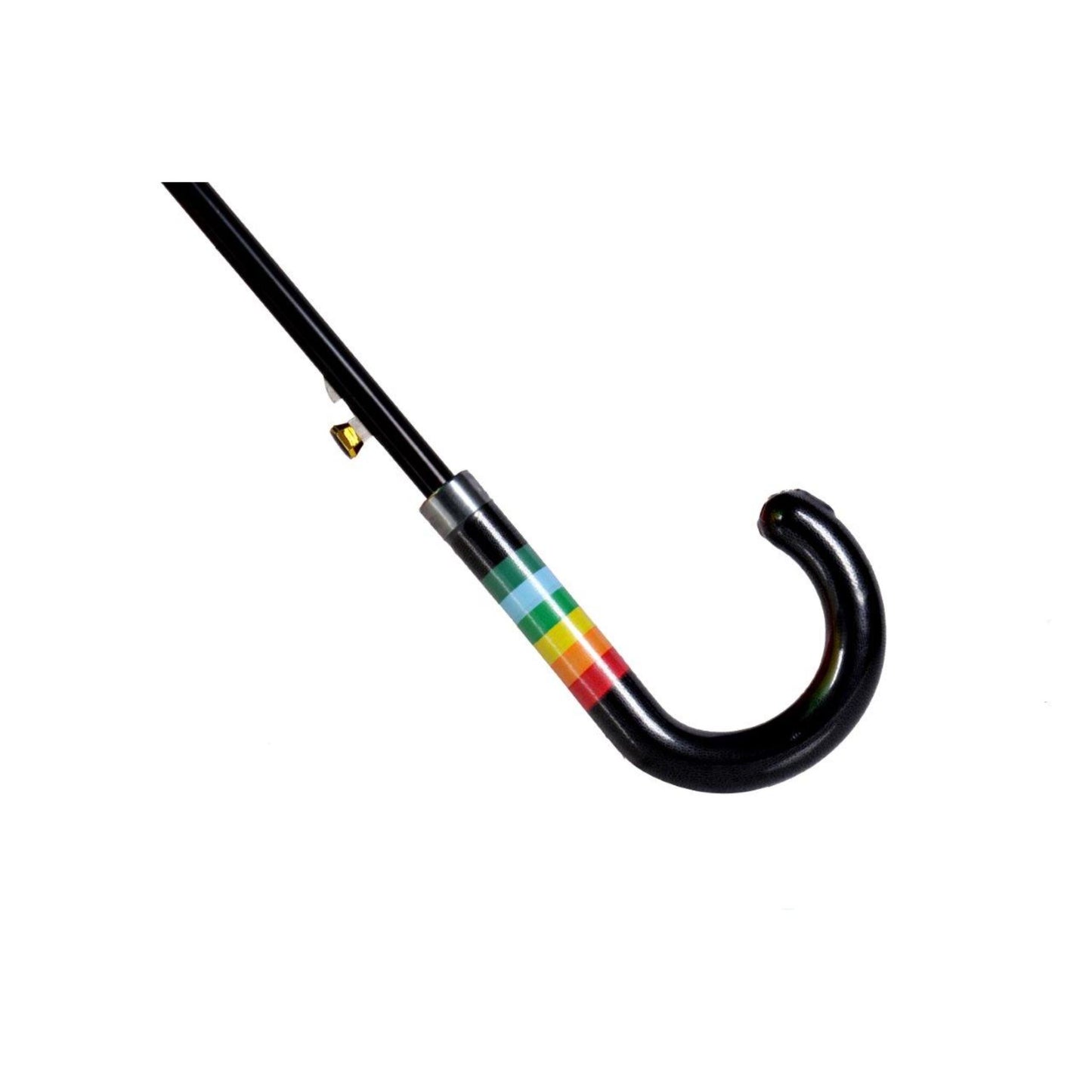 Rainbow Umbrella AU-46 - Auto Open with Fibreglass Ribs Metal Shaft Pongee material and a Leather Hook Handle