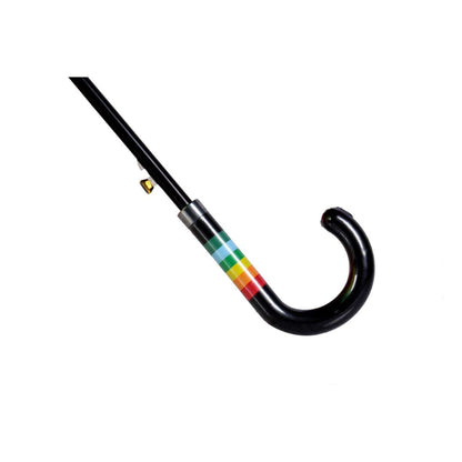 Rainbow Umbrella AU-46 - Auto Open with Fibreglass Ribs Metal Shaft Pongee material and a Leather Hook Handle