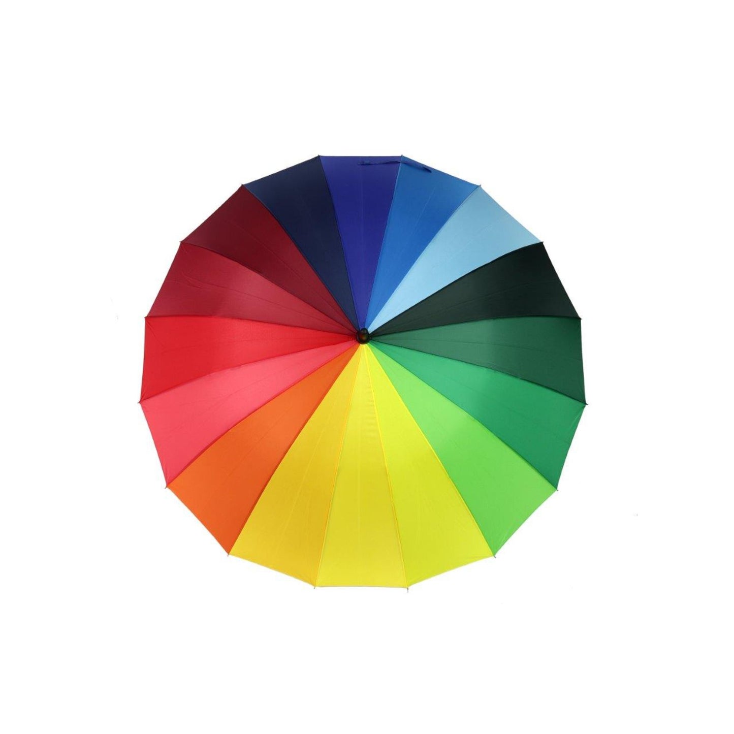Rainbow Umbrella AU-46 - Auto Open with Fibreglass Ribs Metal Shaft Pongee material and a Leather Hook Handle