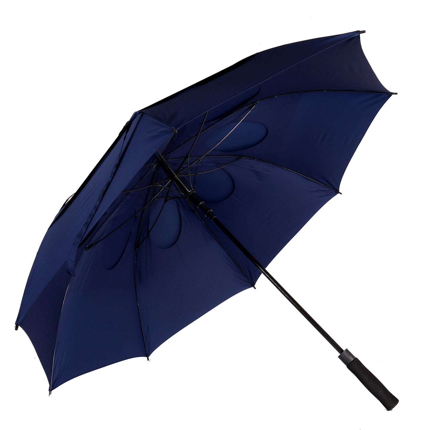 Golf Umbrella - AU 65: 750x8Kx14M golf Auto Open Fibreglass Frame Extra W/Proof D/Layer with Holes and Black EVA Handle